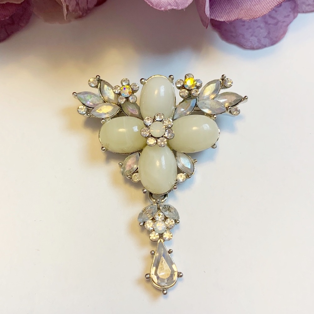 Swarovski Crystal & Opal Brooch - Nwot